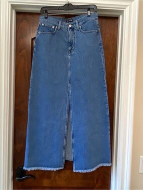 J. Crew Classic denim maxi with slit in blue Sz 27 (4) NWT